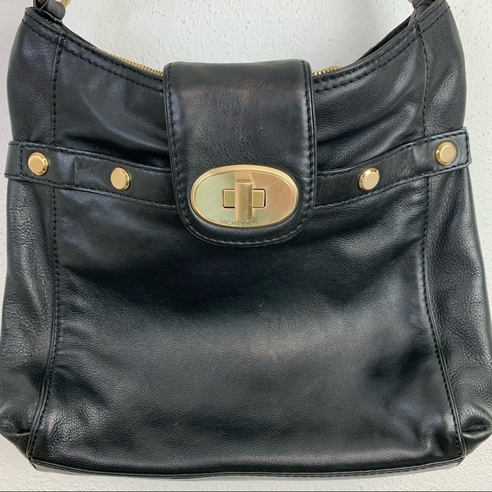 Michael Kors Chandler Hobo Black Leather Handbag